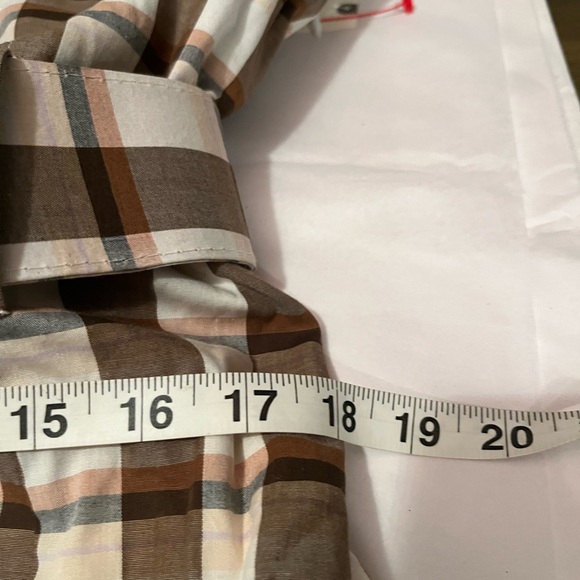 NWT Anthropologie size XL Strapless Brown & White Gingham Belted Midi Dress - Picture 12 of 12